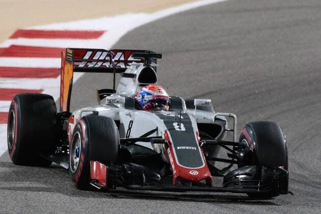 FORMULA 1 - Bahrain GP SAKHIR,BAHRAIN,03.APR.16 - MOTORSPORTS, FORMULA 1 - FIA World Championship WM Weltmeisterschaft Grand Prix of Bahrain, Bahrain International Circuit, award ceremony. Image shows Romain Grosjean (FRA Haas). GEPAxpictures xFritzxMueller