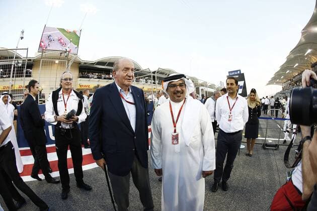 Motorsports: FIA Formula One World Championship WM Weltmeisterschaft 2016, Grand Prix of Bahrain, Former spanish King Juan Carlos, Prince Salman bin Hamad bin Isa Al Khalifa, Crown Prince of Bahrain xHOCHxZWEIx