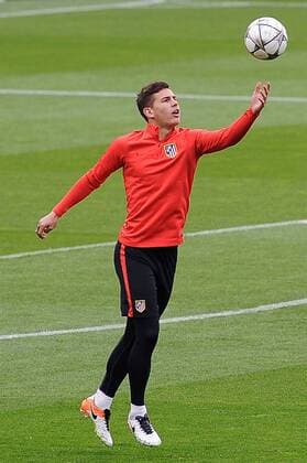 April 4, 2016 - Barcelona, Catalonia, Spain - Vietto of Atletico de Madrid playing with the ball during the training session before F.C.Barcelona vs Atletico de Madrid UEFA Cahampions League match on April 4, 2016 in Barcelona, Spain. Atletico de Madrid training session  - ZUMAn230