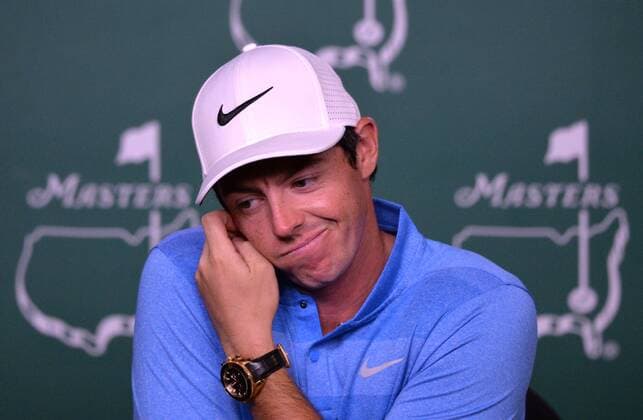 Rory McIlroy speaks to the media during a press conference PK Pressekonferenz before the 2016 Masters Tournament at Augusta National in Augusta, Georgia on April 5, 2016.  AUG20160405331 KEVINxDIETSCH