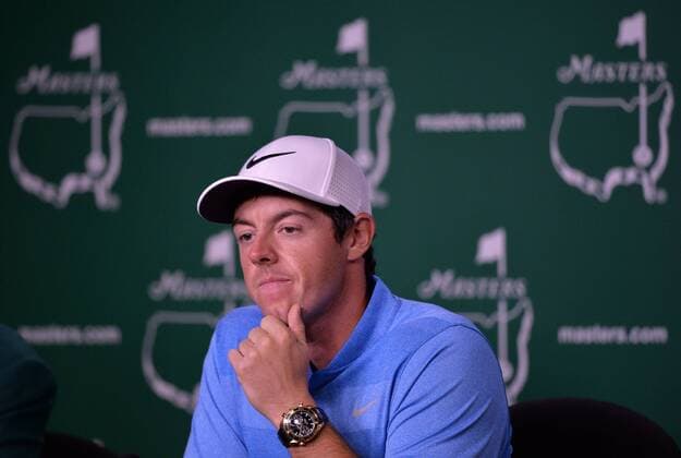 Rory McIlroy speaks to the media during a press conference PK Pressekonferenz before the 2016 Masters Tournament at Augusta National in Augusta, Georgia on April 5, 2016.  AUG20160405332 KEVINxDIETSCH