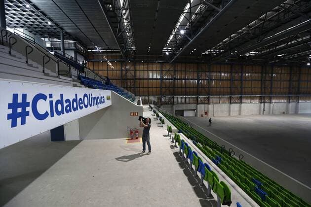 Olympia 2016 in Rio, Sportstätte Arena de la Juventud für Basketball und Fechten-Moderner Fünfkampf A general view of the Arena Juventud stadoium at Deodoro Olympic Park during a correspondents visit in Rio de Janeiro, Brazil 5 April 2016. The premises will be the venue of 11 olympic categories. EFE Marcelo Sayao RIO DE JANEIRO FINALIZES Olympic Games Olympische Spiele Olympia OS PREMISES !ACHTUNG: NUR REDAKTIONELLE NUTZUNG!  RDJ007 20160405-635954870913095001