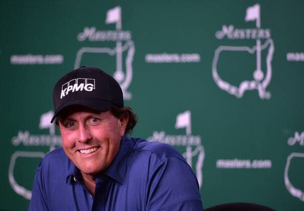 Phil Mickelson speaks to the media during a press conference PK Pressekonferenz before the 2016 Masters Tournament at Augusta National in Augusta, Georgia on April 5, 2016.  AUG20160405334 KEVINxDIETSCH