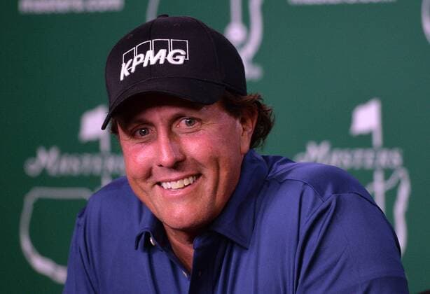 Phil Mickelson speaks to the media during a press conference PK Pressekonferenz before the 2016 Masters Tournament at Augusta National in Augusta, Georgia on April 5, 2016.  AUG20160405335 KEVINxDIETSCH