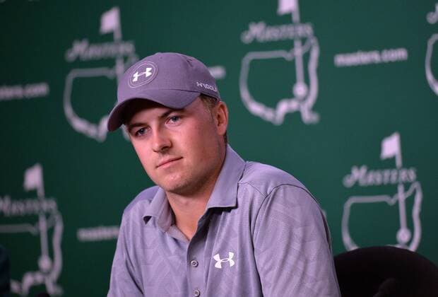 Golf, The Masters in Augusta, Jordan Spieth PK Jordan Spieth speaks to the media during a press conference PK Pressekonferenz before the 2016 Masters Tournament at Augusta National in Augusta, Georgia on April 5, 2016.  AUG20160405343 KEVINxDIETSCH