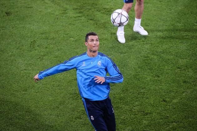 Cristiano Ronaldo (Real Madrid) - Champions League Viertelfinale Saison 2015-2016 Abschlusstraining und Pressekonferenz Real Madrid in der Volkswagen Arena in Wolfsburg - Einzelbild,Deutschland, Fussball, Mann,Männer,05.04.2016