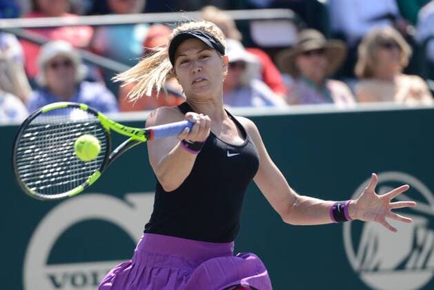 April 5, 2016 - Charleston, South Carolina, United States - EUGENIE BOUCHARD in action in her match vs. A. Dulgheru at the Volvo Car Open Tennis 2016 - Volvo Car Open - Day 2 - ZUMAl132