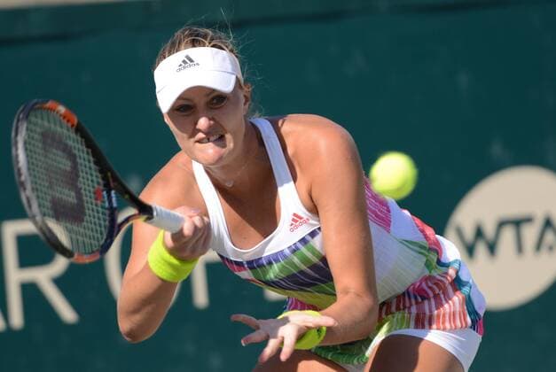 April 5, 2016 - Charleston, South Carolina, United States - KRISTINA MLADENOVIC in action during her match vs. M. Lucic-Baroni at the Volvo Car Open Tennis 2016 - Volvo Car Open - Day 2 - ZUMAl132