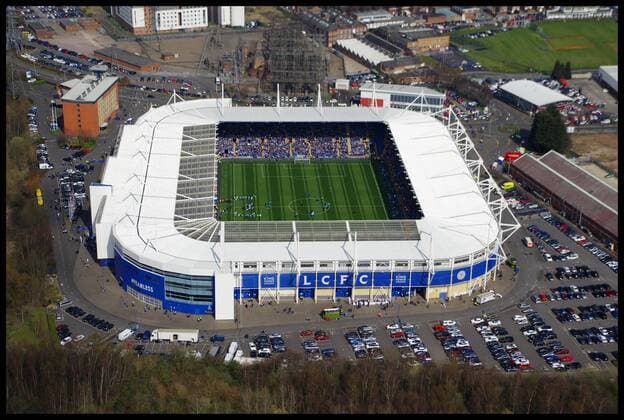 . 05 04 2016. London, United Kingdom. Aerial views of Leicester City FC. Aerial views of King Power stadium, the home of Leicester City Football Club.  xixImagesx IIM-12347-0003