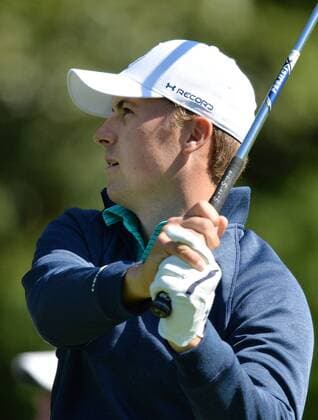 Jordan Spieth hits his tee shot on the 4th hole in the first round of the 2016 Masters Tournament at Augusta National in Augusta, Georgia on April 7, 2016.  MAS20160407121 KEVINxDIETSCH