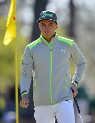 Rickie Fowler stands on the 3rd hole green in the first round of the 2016 Masters Tournament at Augusta National in Augusta, Georgia on April 7, 2016.  MAS20160407127 KEVINxDIETSCH