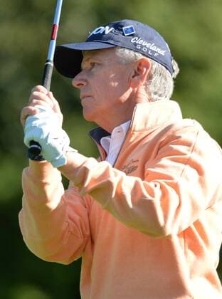 Larry Mize hits his tee shot on the 4th hole in the first round of the 2016 Masters Tournament at Augusta National in Augusta, Georgia on April 7, 2016.  MAS20160407131 KEVINxDIETSCH