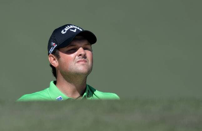 Patrick Reed looks at the 7th green from a bunker in the first round of the 2016 Masters Tournament at Augusta National in Augusta, Georgia on April 7, 2016.  MAS20160407163 KEVINxDIETSCH