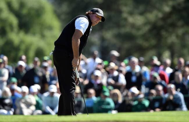 April 7, 2016 - Augusta, GA, USA - Phil Mickelson putts on the second green during the first round of the Masters Golf Tournament on Thursday, April 7, 2016, at Augusta National Golf Club in Augusta, Ga. Master s - ZUMAm67_