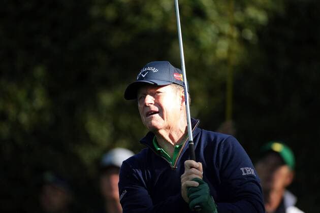 April 7, 2016 - Augusta, GA, USA - Tom Watson looks over his shot from the second tee during the first round of the Masters Golf Tournament on Thursday, April 7, 2016, at Augusta National Golf Club in Augusta, Ga. Master s - ZUMAm67_