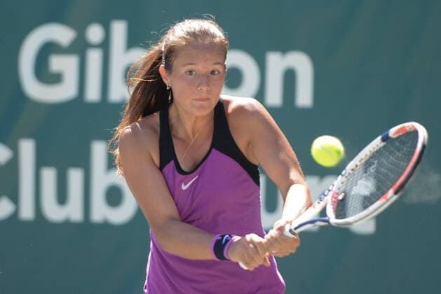 April 7, 2016 - Charleston, South Carolina, United States - DARIA KASATKINA of Russia in action during her match vs. L. Chirico at the Volvo Car Open Tennis 2016 - Volvo Car Open - Day 4 - ZUMAl132