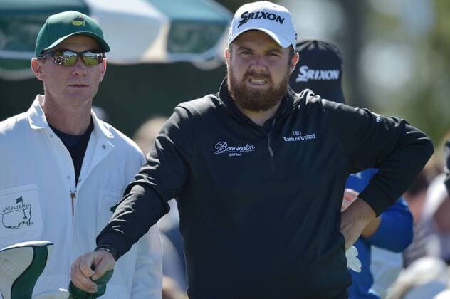 Shane Lowry of Ireland waits to tee off on the first hole in the second round of the 2016 Masters Tournament at Augusta National in Augusta, Georgia on April 8, 2016.  MAS20160408109 KEVINxDIETSCH