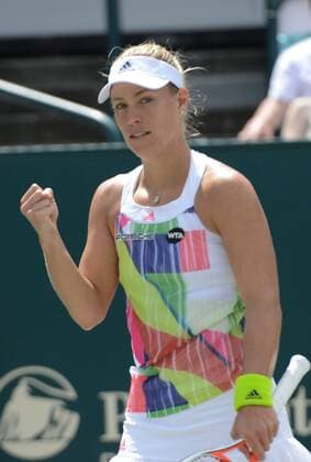 April 8, 2016 - Charleston, South Carolina, United States - ANGELIQUE KERBER reacts after a point during her match vs. I. Begu at the Volvo Car Open Tennis 2016 - Volvo Car Open - Day 5 - ZUMAl132