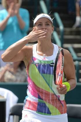 April 8, 2016 - Charleston, South Carolina, United States - ANGELIQUE KERBER waves to the crowd after winning her match vs. I. Begu at the Volvo Car Open Tennis 2016 - Volvo Car Open - Day 5 - ZUMAl132