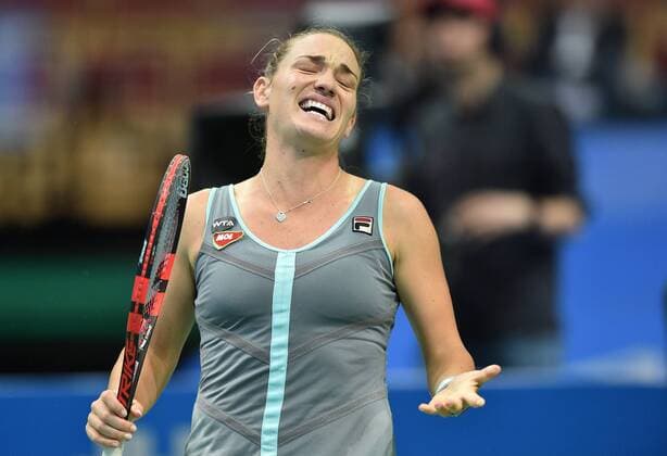 2016.04.08 Katowice Spodek Hall Women tennis tournament WTA Katowice Open 2016 game Jelena OSTAPENKO (LAT) vs. Timea BABOS (HUN) Timea BABOS  20160408LUK029