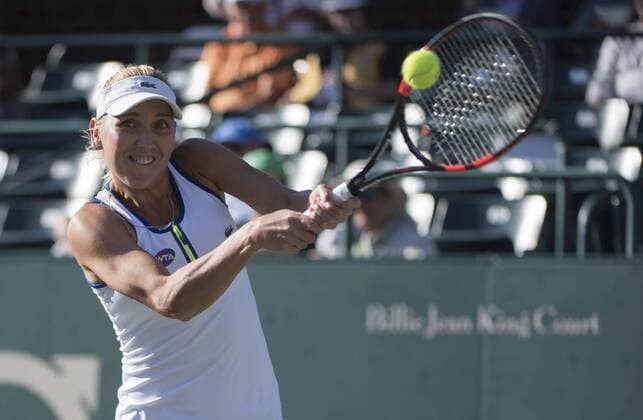 April 8, 2016: Elena Vesnina (RUS) defeated Laura Siegemund (GER) 7-5, 6-4, at the Volvo Car Open being played at Family Circle Tennis Center in Charleston, South Carolina. Ã‚Â© TENNIS 2016: Volvo Car Open APRIL 16 - ZUMAc04_