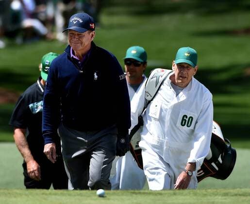 April 8, 2016 - Augusta, GA, USA - Tom Watson walks to the 7th green during the second round of the 80th Masters at the Augusta National Golf Club on Friday, April 8, 2016, in Augusta, Ga. It was Watson s final Masters round. Masters Tournament - ZUMAm67_