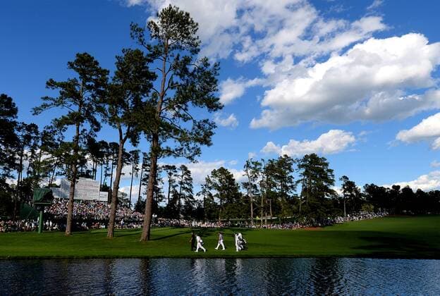 April 8, 2016 - Augusta, GA, USA - Despite a beautiful sky, wind was a challenge for golfers at Augusta National Golf Club during second-round action of the 80th Masters at the Augusta National Golf Club on Friday, April 8, 2016, in Augusta, Ga. Masters Tournament - ZUMAm67_