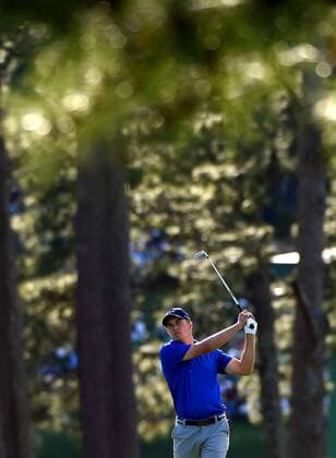 April 8, 2016 - Augusta, GA, USA - Jordan Spieth watches his shot from the 17th fairway during the second round of the 80th Masters at the Augusta National Golf Club on Friday, April 8, 2016, in Augusta, Ga. Masters Tournament - ZUMAm67_