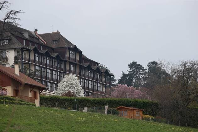 Fußball, EURO 2016, Quartier der deutschen Nationalmannschaft in Evian les Bains SOCCER - UEFA EURO EM Europameisterschaft Fussball 2016, preview EVIAN-LES-BAINS,FRANCE,09.APR.16 - SOCCER - UEFA European Championship EM Europameisterschaft 2016 in France, preview, base camp team Germany, Hotel Ermitage. Image shows the hotel. GEPAxpictures xAndreasxPranter