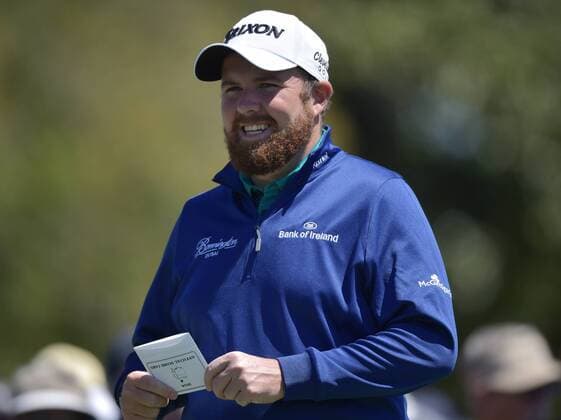 Shane Lowry of Ireland stands on the first hole tee box in the third round of the 2016 Masters Tournament at Augusta National in Augusta, Georgia on April 9, 2016.  MAS20160409125 KEVINxDIETSCH