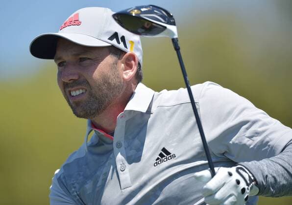 Sergio Garcia of Spain watches his tee ball on the first hole in the third round of the 2016 Masters Tournament at Augusta National in Augusta, Georgia on April 9, 2016.  MAS20160409121 KEVINxDIETSCH