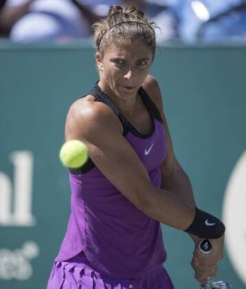 April 9,2016: Sara Errani (ITA) loses to Elena Vesnina (RUS) 6-4, 4-6, 6-2, at the Volvo Car Open being played at Family Circle Tennis Center in Charleston, South Carolina. Ã‚Â© TENNIS 2016: Volvo Car Open APRIL 16 - ZUMAc04_