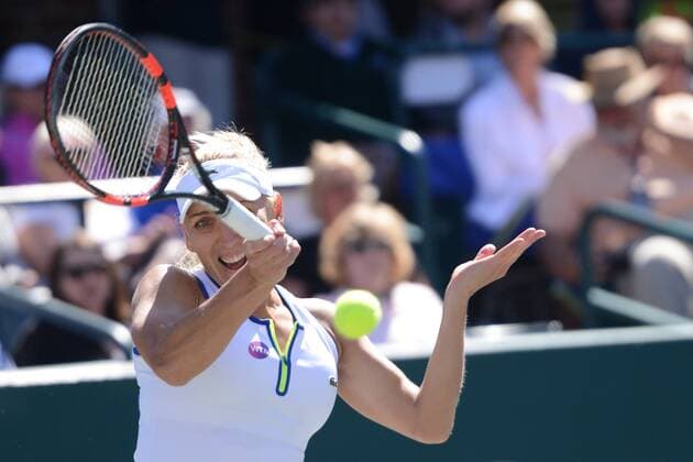 April 9, 2016 - Charleston, South Carolina, United States - ELENA VESNINA of Russia in action during her semifinal match vs. S. Errani at the Volvo Car Open Tennis 2016 - Volvo Car Open - Day 6 - ZUMAl132