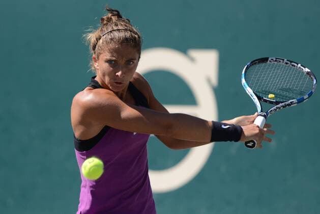 April 9, 2016 - Charleston, South Carolina, United States - SARA ERRANI of Italy in action during her semifinal match vs.E. Vesnina at the Volvo Car Open Tennis 2016 - Volvo Car Open - Day 6 - ZUMAl132