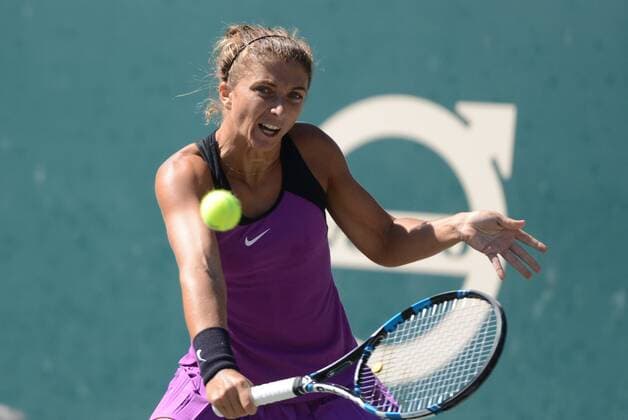 April 9, 2016 - Charleston, South Carolina, United States - SARA ERRANI of Italy in action during her semifinal match vs.E. Vesnina at the Volvo Car Open Tennis 2016 - Volvo Car Open - Day 6 - ZUMAl132