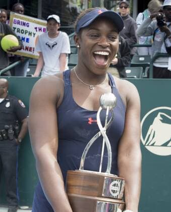 April 10, 2016: Sloane Stephens (USA) wins the final, a trophy, and a car against Elena Vesnina (RUS) 7-6, 6-2, at the Volvo Car Open being played at Family Circle Tennis Center in Charleston, South Carolina. Â© TENNIS 2016: Volvo Car Open APRIL 16 - ZUMAc04_
