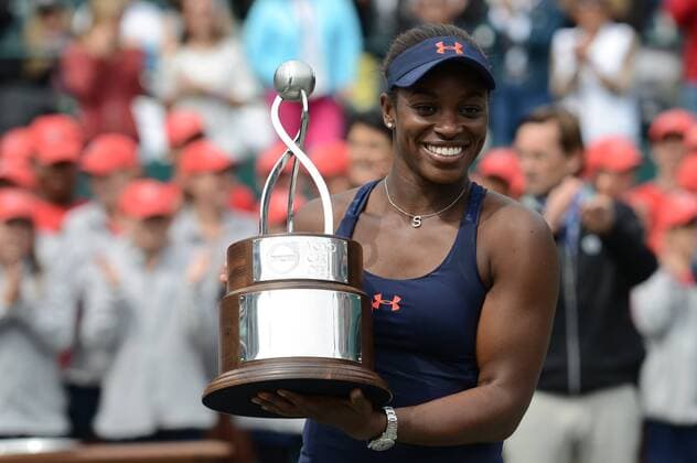 April 10, 2016 - Charleston, South Carolina, United States - SLOANE STEPHENS with the trophy after winning the Volvo Car Open Tennis 2016 - Volvo Car Open - Day 7 - ZUMAl132