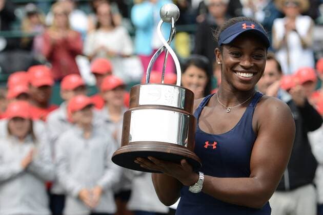 April 10, 2016 - Charleston, South Carolina, United States - SLOANE STEPHENS with the trophy after winning the Volvo Car Open Tennis 2016 - Volvo Car Open - Day 7 - ZUMAl132