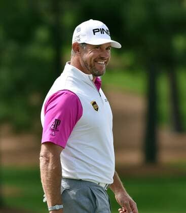 April 10, 2016 - Augusta, GA, USA - Lee Westwood reacts to a birdie putt on the seventh hole during the final round of the Masters on Sunday, April 10, 2016, at Augusta National Golf Club in Augusta, Ga. Masters final round - ZUMAm67_
