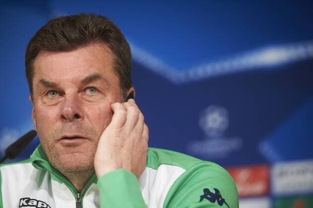 April 11, 2016 - Madrid, Madrid, Spain - Wolfsburg s coach Dieter Hecking attends a press conference PK Pressekonferenz at Santiago Bernabeu stadium in Madrid on April 11, 2016 on the eve of their Champions League quarter-final second leg football match Real Madrid vs Wolfsburg Real Madrid v. Wolfsburg Champions League quarter-final  - ZUMAg15_
