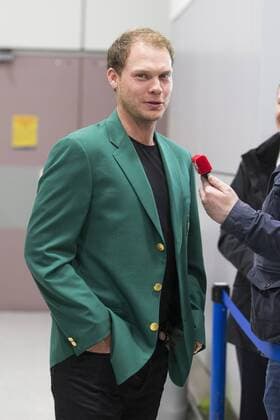 April 12, 2016 - Manchester, Lancashire, UK - Manchester UK. US Masters champion David Willett arrives back in Britain at Manchester Airport this morning after scooping the Ã‚Â£1.8M top prize in Augusta. David Willett  - ZUMAl94_