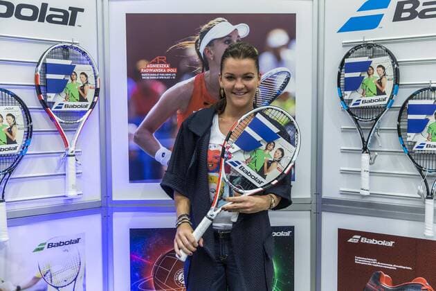 WARSCHAU, PROMOTION OF TENNIS RACKETS COLLECTION BABOLAT AND press conference PK Pressekonferenz IN WARSAW AGNIESZKA RADWANSKA  160412PYK012