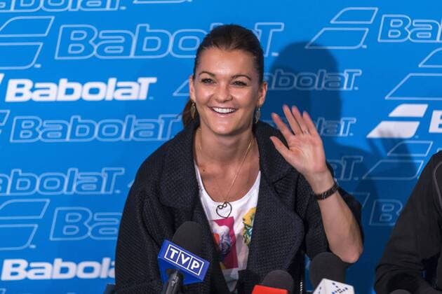 WARSCHAU, PROMOTION OF TENNIS RACKETS COLLECTION BABOLAT AND press conference PK Pressekonferenz IN WARSAW AGNIESZKA RADWANSKA  160412PYK014