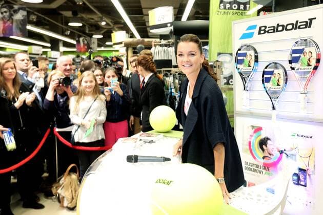 AGNIESZKA RADWANSKA WARSCHAU, PROMOTION OF TENNIS RACKETS COLLECTION BABOLAT AND press conference PK Pressekonferenz IN WARSAW  20150412LTR103