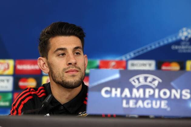 April 12, 2016 - Lisbon, Portugal - Raul Jimenez of Benfica looks on during a SL Benfica press conference PK Pressekonferenz ahead of the UEFA Champions League match against FC Bayern Muenchen at Estadio da Luz on April 12, 2016 in Lisbon, Portugal. SL Benfica - Press Conference  - ZUMAn230