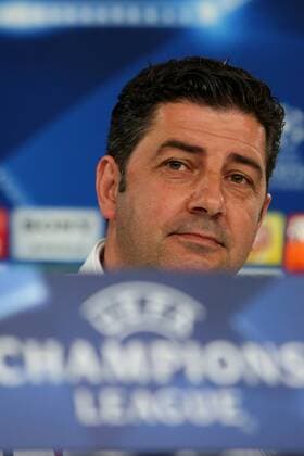 April 12, 2016 - Lisbon, Portugal - Benfica s head coach Rui Vit ria attends a press conference PK Pressekonferenz at Luz stadium in Lisbon on April 12, 2016 on the eve of their Champions League quarter-final second leg football match SL Benfica vs FC Bayern Munich. UEFA Champions League quarter-final second leg Benfica press conference - ZUMAf123