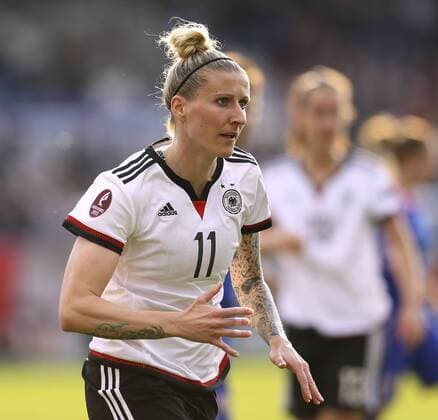 Foto : Anja Mittag ( Deutschland ) Fussball Länderspiel der Damen - EM - Qualifikation am Di. 12.04.2016 Deutschland - Kroatien