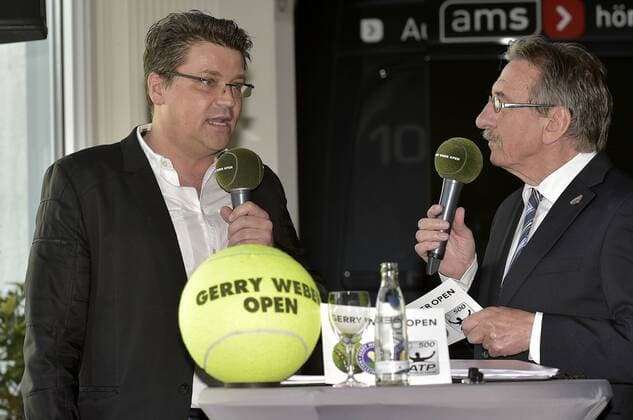 12-04-2016 pmk MY112764 Tennis Herren Gerry-Weber-Open 2015 Pressekonferenz Matthias SOMMER goldgas Frank HOFEN -Pressesprecher-
