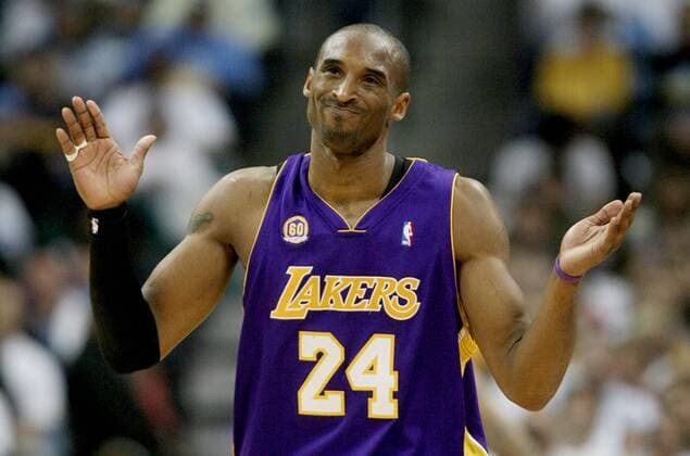 April 13, 2016 - File - The Lakers are celebrating Kobe Bryant and his 20 seasons with the team at the final home game before the self-described Black Mamba retires. Bryant plays shootingguard and Small Forward. Drafted from Charlotte Hornets, 1st round (13th pick, 13th overall), 1996 NBA Basketball Herren USA Draft NBA Debut: November 3, 1996. He and then-teammate S. O Neal led the Lakers to three consecutive NBA championships from 2000 to 2002. Pictured: April 26, 2008 - Los Angeles Lakers guard KOBE BRYANT celebrates during the Lakers game against the Denver Nuggets on Saturday, April 26, 2008, in Denver, Colorado. The Lakers defeated the Nuggets 102-84, during round one in Game 3 of the NBA Western Conference playoffs. Kobe Bryant Final Laker Home Game - ZUMAm67_