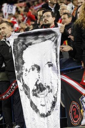 Atletico de Madrid s supporters during Champions League 2015 2016 Quarter-Finals 2nd leg match. April 13,2016.  (20160413247)